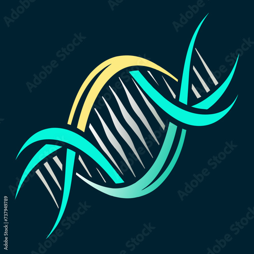 DNA structure integrated into a tribal tattoo design vektor illustation