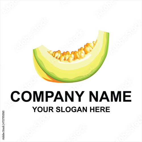 Sliced melon logo vector