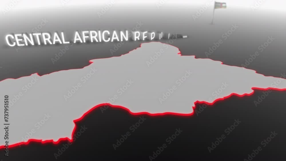 3d animated map of Central African Republic gets hit and fractured by the text “Violence” 3d animated map of Central African Republic gets hit and fractured by the text “Violence”