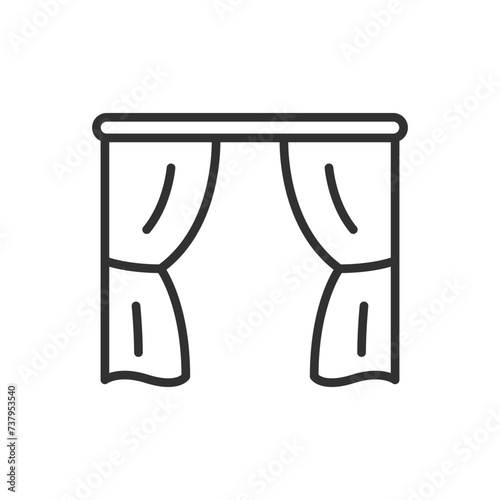 Curtains, linear icon. Line with editable stroke