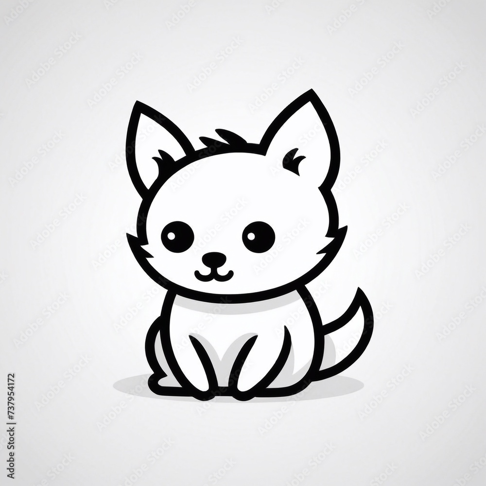 Fototapeta premium Bold Monochromatic Animal Vector Icon