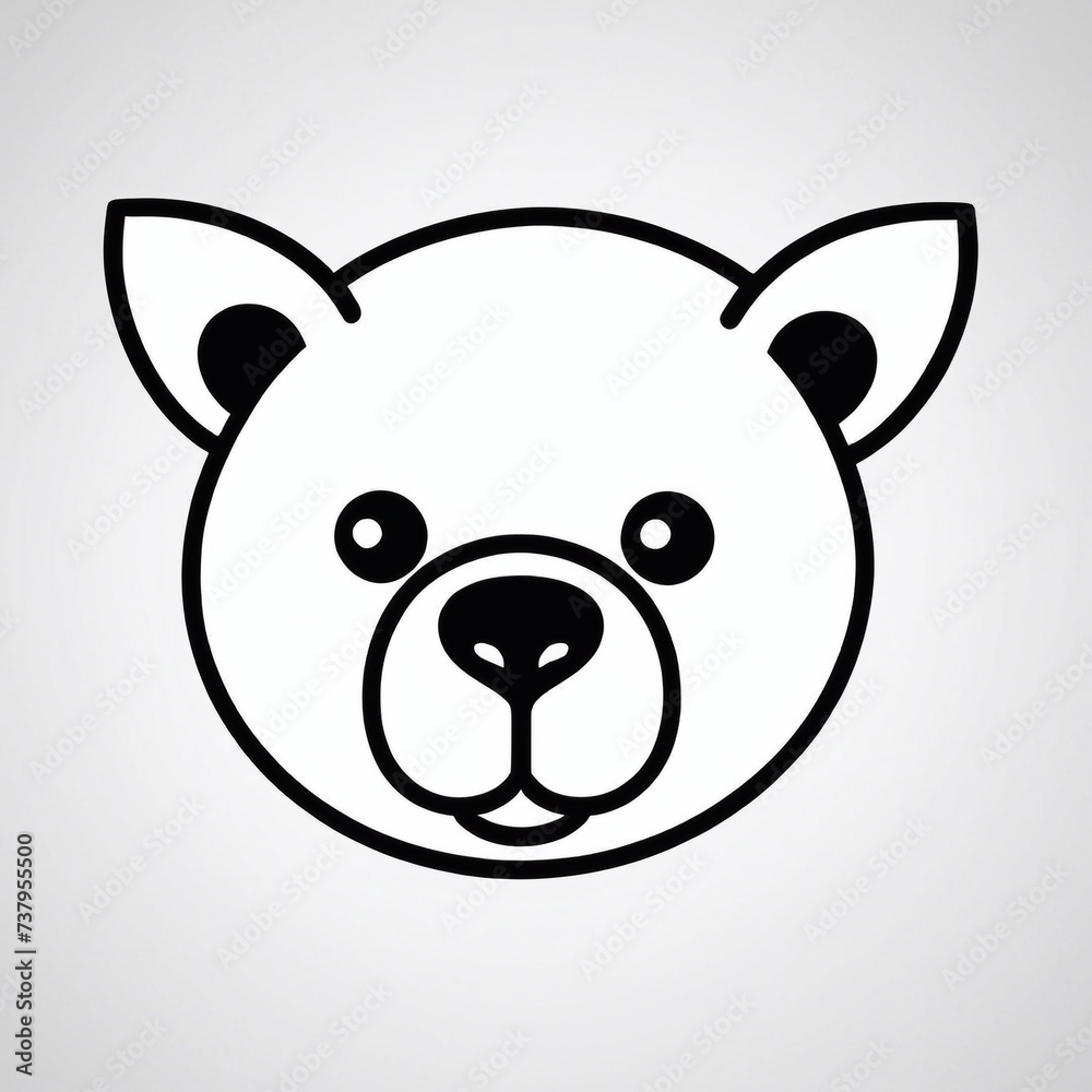 Fototapeta premium Bold Monochromatic Animal Vector Icon