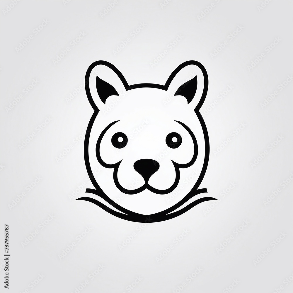Fototapeta premium Bold Monochromatic Animal Vector Icon