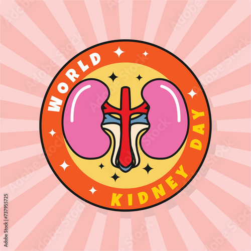 World Kidney Day Retro Style Vector Design