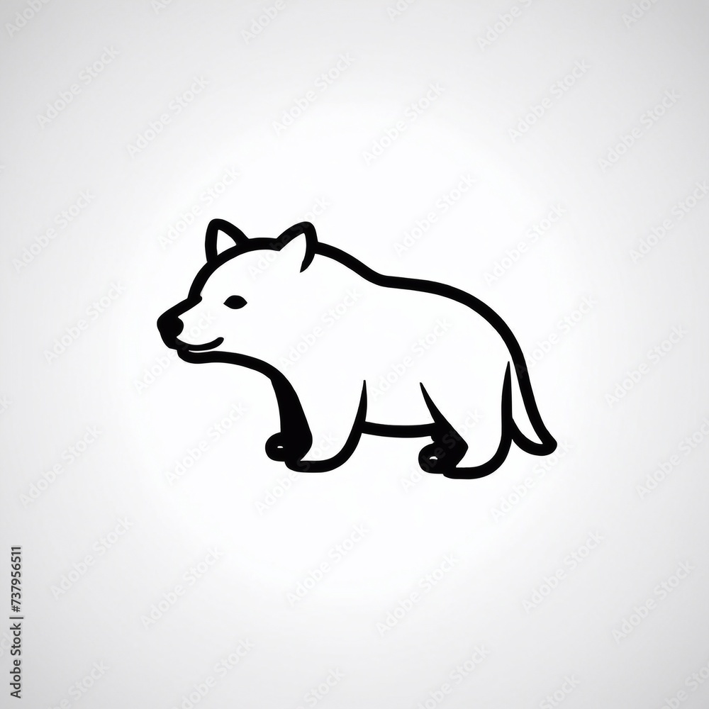 Obraz premium Bold Monochromatic Animal Vector Icon