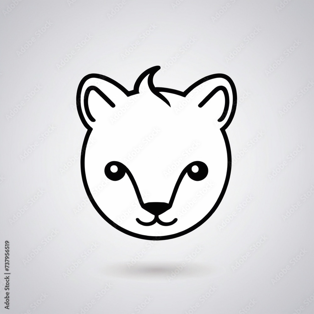 Fototapeta premium Bold Monochromatic Animal Vector Icon