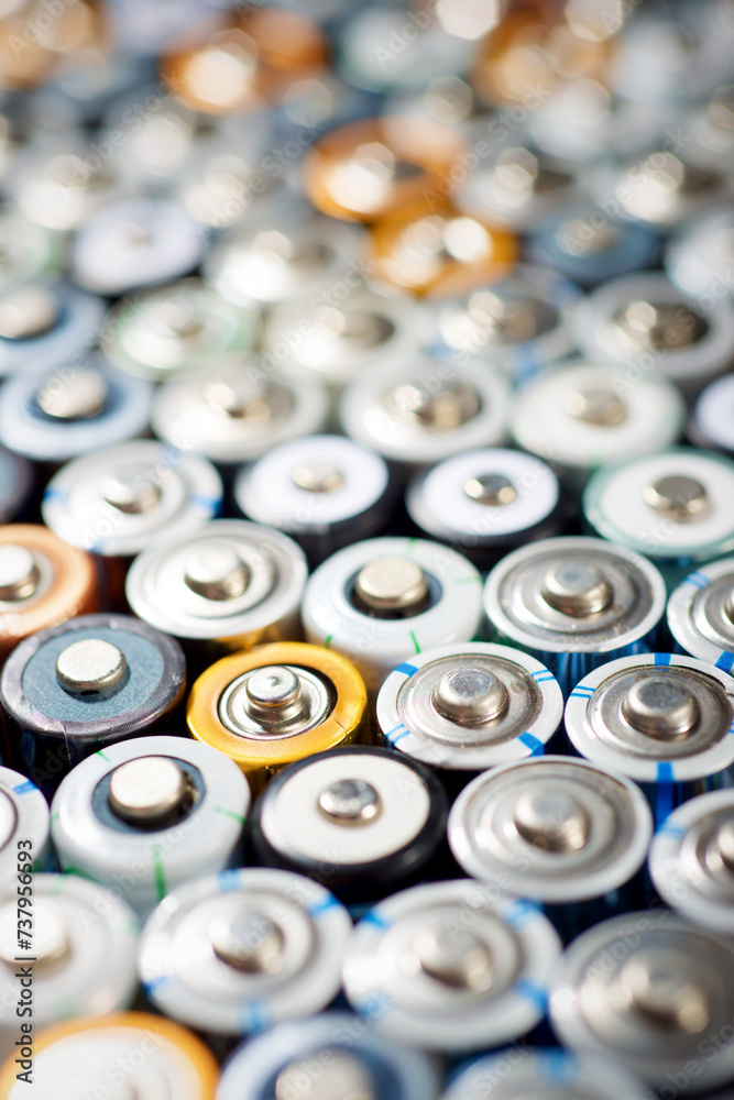 Closeup of a set small batteries Closeup of a set small batteries