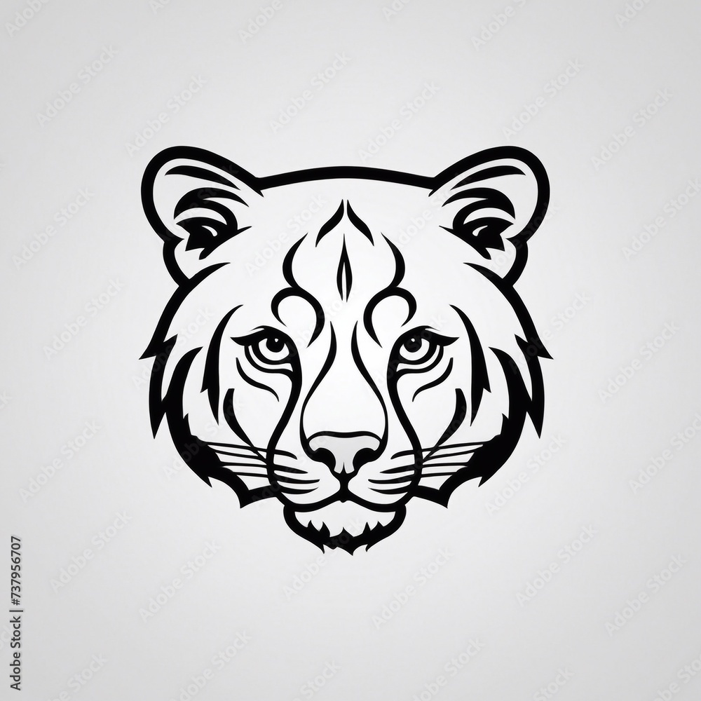 Fototapeta premium Bold Monochromatic Animal Vector Icon