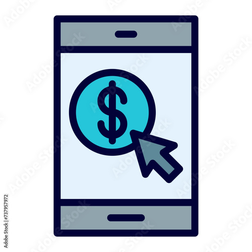 Cost Per Click Line Filled Icon