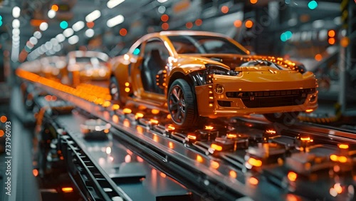 EV Production Line on Advanced Automated Smart Factory photo