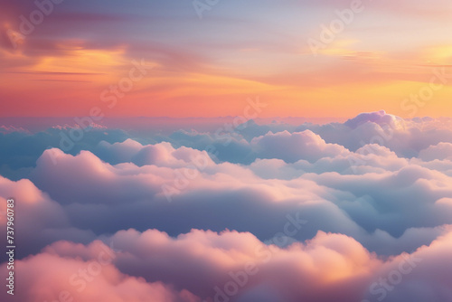 A fantasy sky landscape with clouds