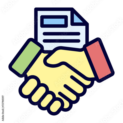 Agreement Line Filled Icon 