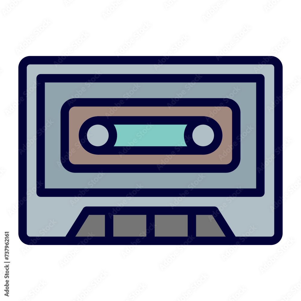 Cassette Vector Line Line Filled Icon Cassette Vector Line Line Filled Icon
