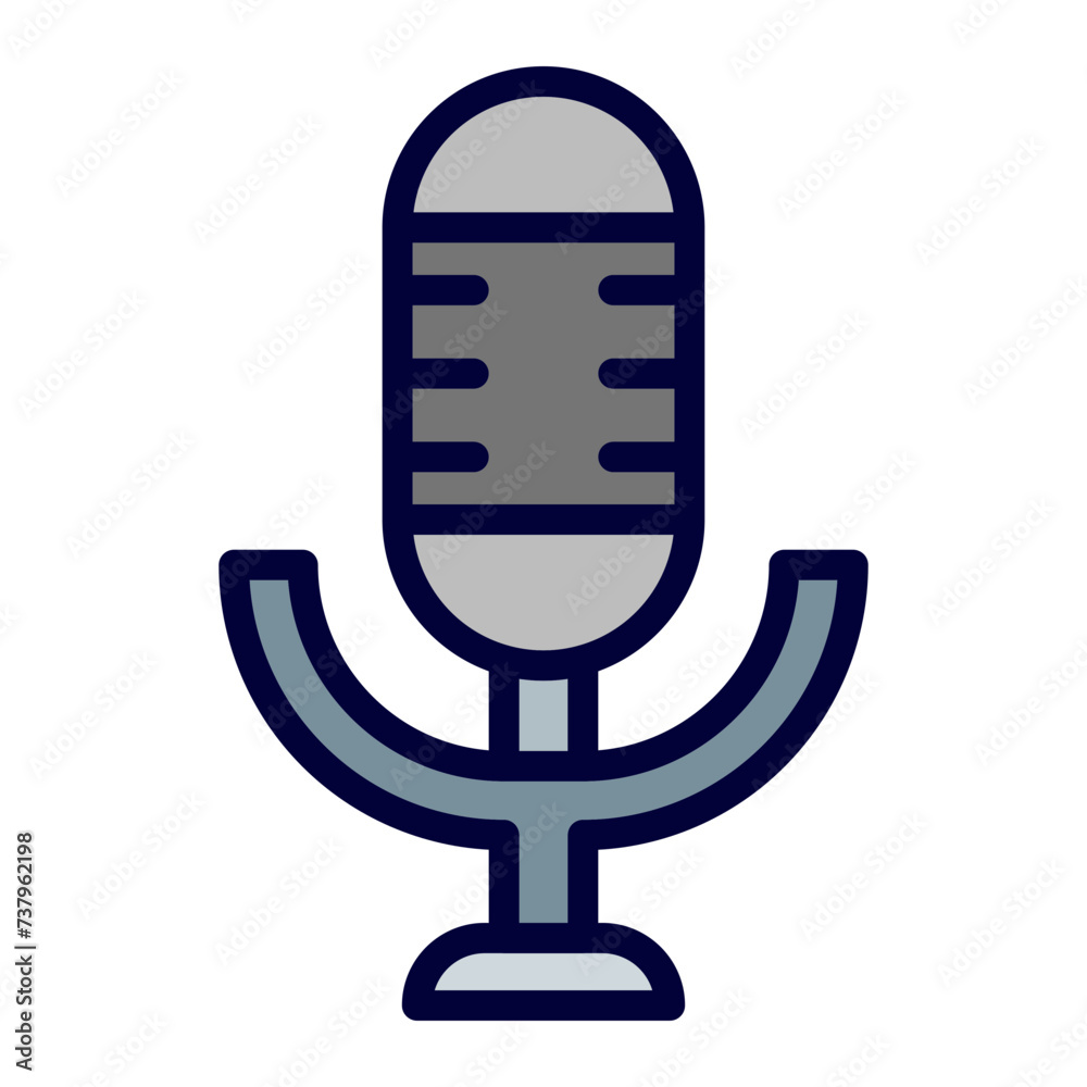 Mic Vector Line Line Filled Icon Mic Vector Line Line Filled Icon