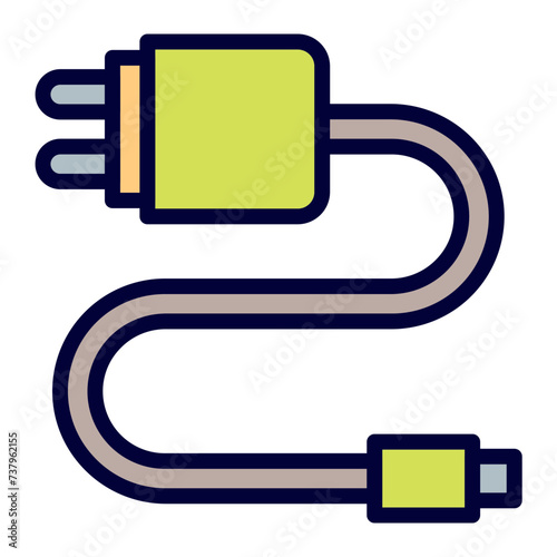 Charger Vector Line Line Filled Icon