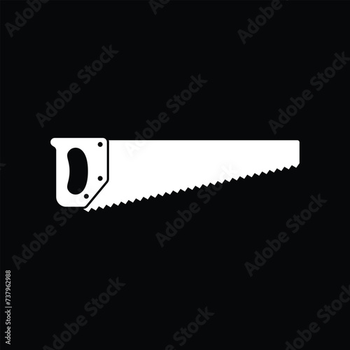 handsaw blade isolated on black