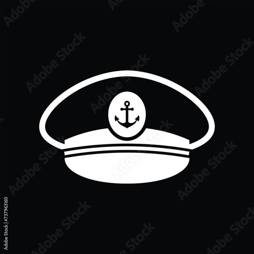 ship captain hat on black 