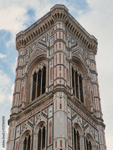 Campanile di Giotto - Tower in Florence, Italy. Partial view