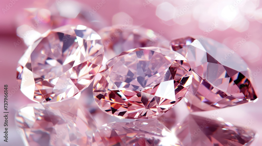 sparkling diamonds in soft pink color close-up sparkling diamonds in soft pink color close-up