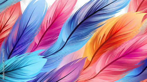 Multi colored stylized feathers Vector