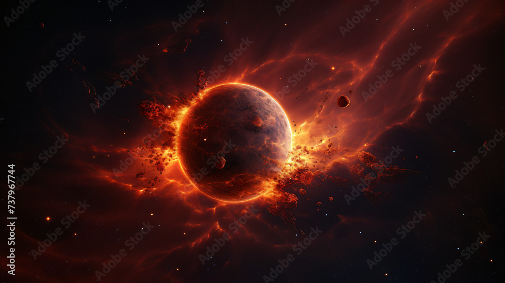 Nebulae and planet