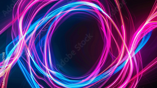 Neon abstract luminous frame