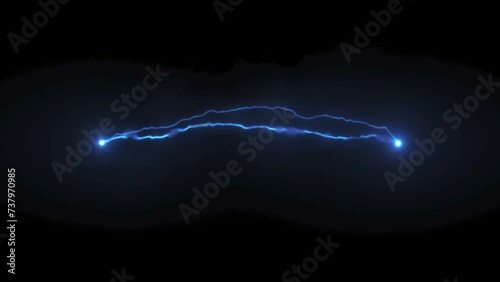 Lightning crack overlay effect black screen Blue and white light comes from sky dark mood light weather video photo