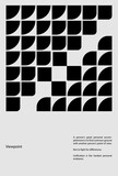 Abstract pattern with varying black shapes, symbolizing different viewpoints and unity. Modern aesthetics, minimal art. Poster about value of diverse perspectives. Promotion of unity and human values