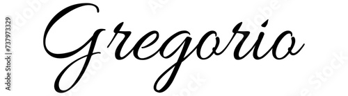 Gregorio - black color - name written - ideal for websites,, presentations, greetings, banners, cards,, t-shirt, sweatshirt, prints, cricut, silhouette, sublimation
 photo