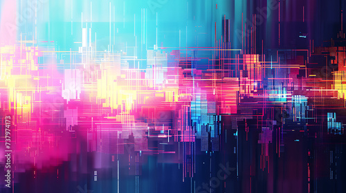 Digital Glitch Art  Abstract Noise Effect with Glitch Noise Distortion Texture Background