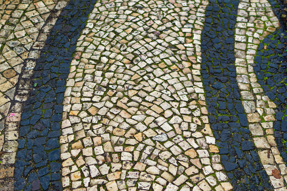 Stone made walking path in Lisbon, Portugal.