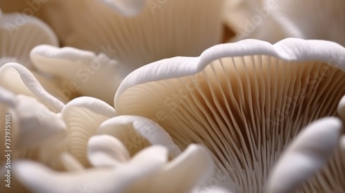 Macro view of fresh oyster mushrooms as background photo
