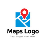 Map Pin Logo Design Element. Map pin location icon logo design