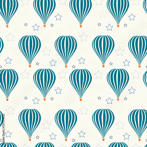 Set of seamless vector pattern with air balloons. Decorative elements for scrapbooking