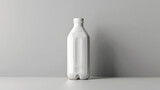 Empty blank plastic juice or dairy bottle isolated on white background, generative ai
