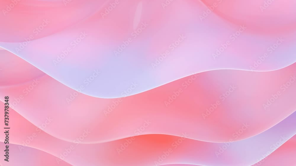 Pearlescent plastic waves, peach and light blue gradient, relaxing animation Pearlescent plastic waves, peach and light blue gradient, relaxing animation