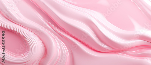 Melting pink smooth liquid cream forms a wave wallpaper created with Generative AI Technology