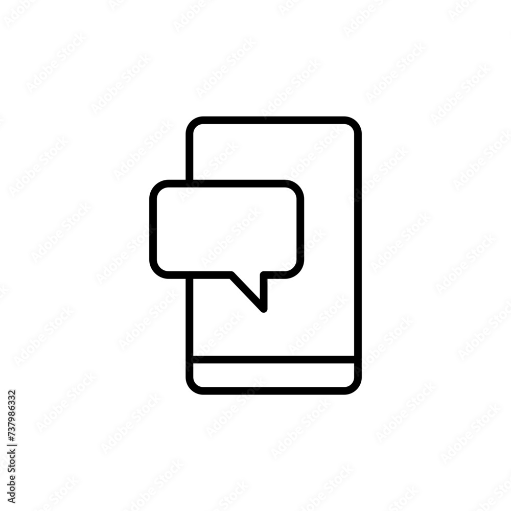 Mobile chat outline icons, accounting minimalist vector illustration ,simple transparent graphic element .Isolated on white background Mobile chat outline icons, accounting minimalist vector illustration ,simple transparent graphic element .Isolated on white background