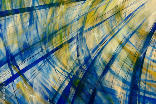 Abstract image, blue, green, yellow, power, movement