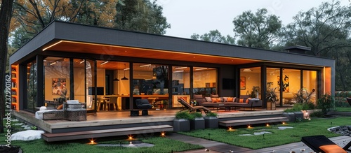 A small flat roof modern house