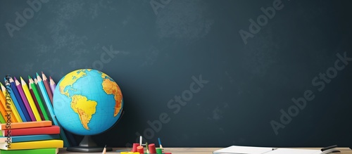 books and globe on the table