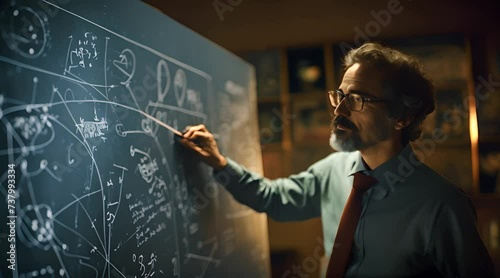 mathematician with a whiteboard filled with equations showcases their dedication to mathematical exploration