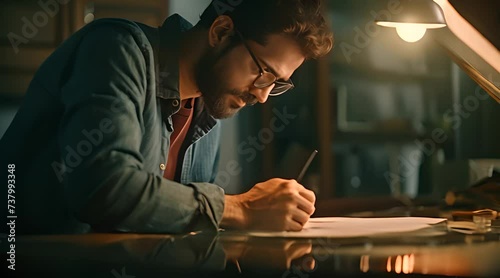 mathematician engrossed in their work captures the intellectual depth and precision required for their field