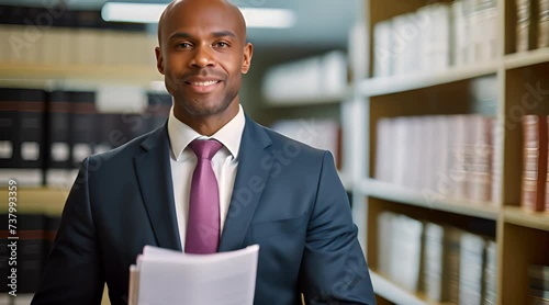 lawyer with a selection of legal documents showcases the artistry involved in their profession