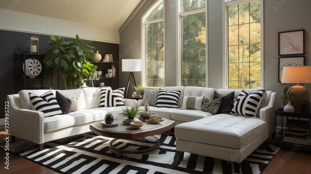 Black and White Geometric Rug Black and White Geometric Rug
