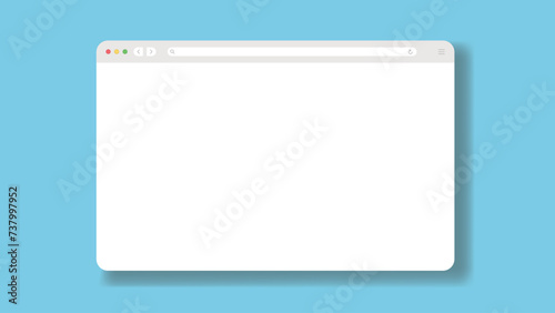 Blank browser window Isolated on White Background
