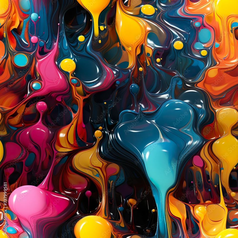 vibrant abstraction: oil color splashes