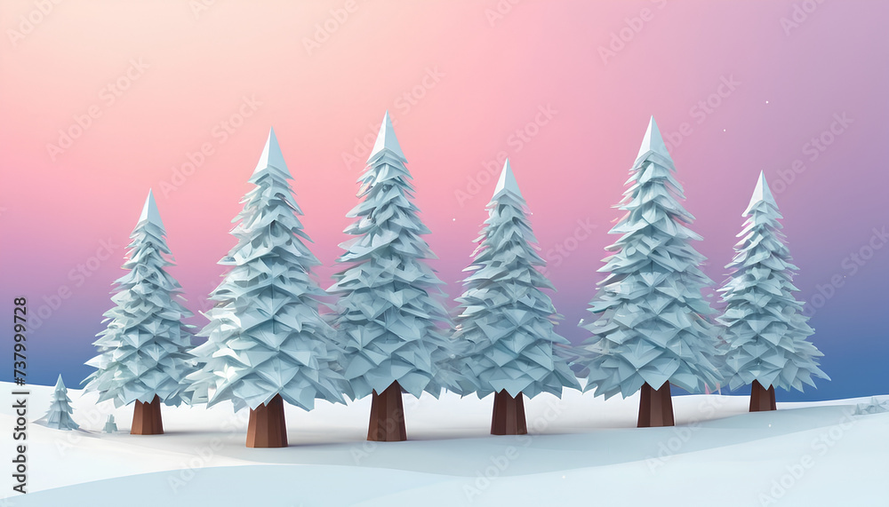 Fototapeta premium christmas tree in snow