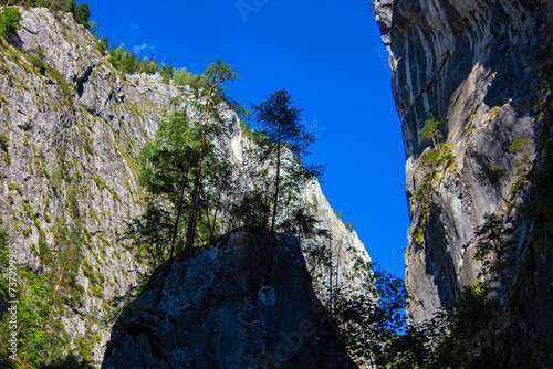 The Bicaz Gorge (Romanian: Cheile Bicazului) situated in the central part of the Hasmaș Mountains, Romania