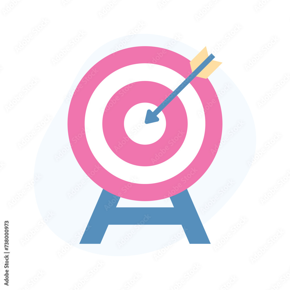 Dartboard, target, aim, objective flat style vector, editable icon Dartboard, target, aim, objective flat style vector, editable icon